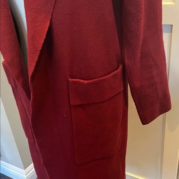 ANRABESS Burgundy Cardigan Sweater Duster Size M - Picture 3 of 11